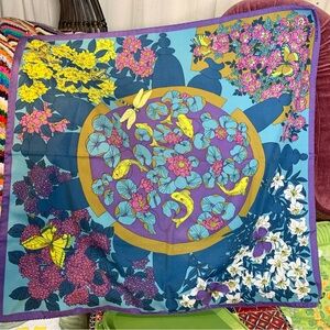 80s Floral Butterfly Scarf